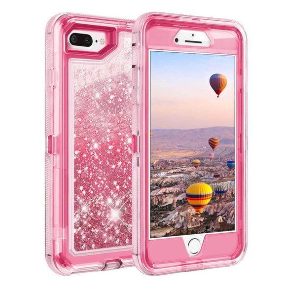 Apple iPhone 11/11 Pro Max 7/8 Bling Liquid Glitter Defender Case Cover - Picture 1 of 3